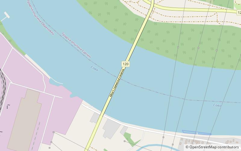 Obrenovac-Surčin Bridge location map
