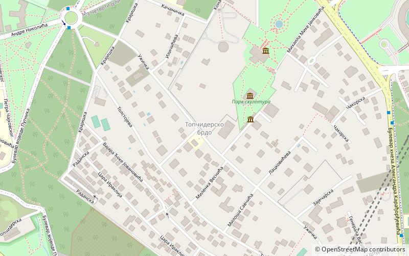 Topčidersko brdo location map