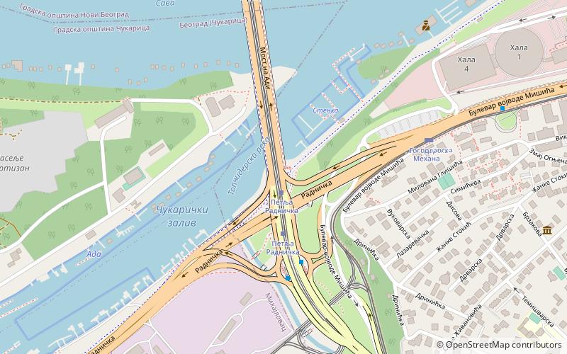 ada bridge belgrade location map