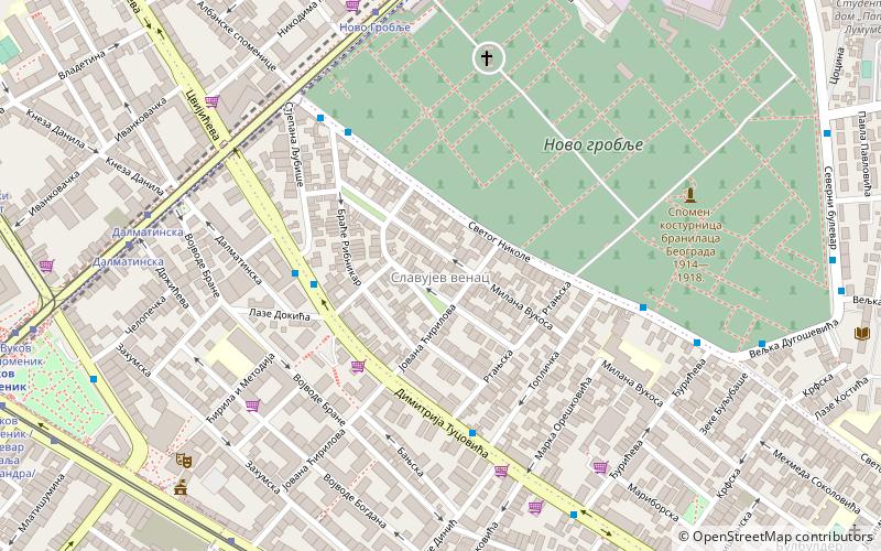 slavujev venac belgrad location map