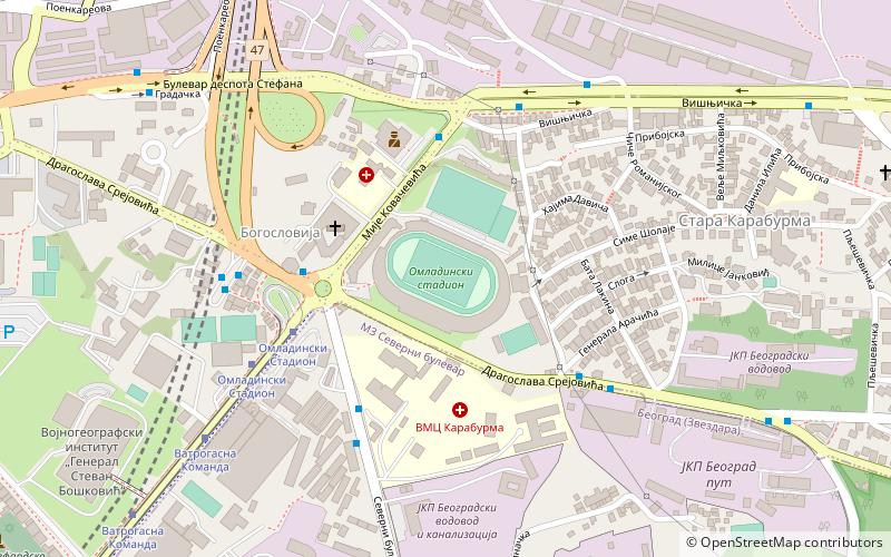 Omladinski stadion location map