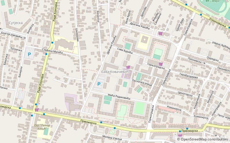 sava kovacevic belgrade location map