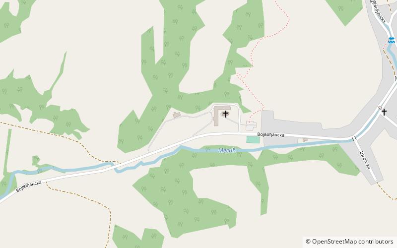 Mesić monastery location map