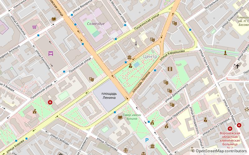 A.V.Koltsov's bust monunent location map