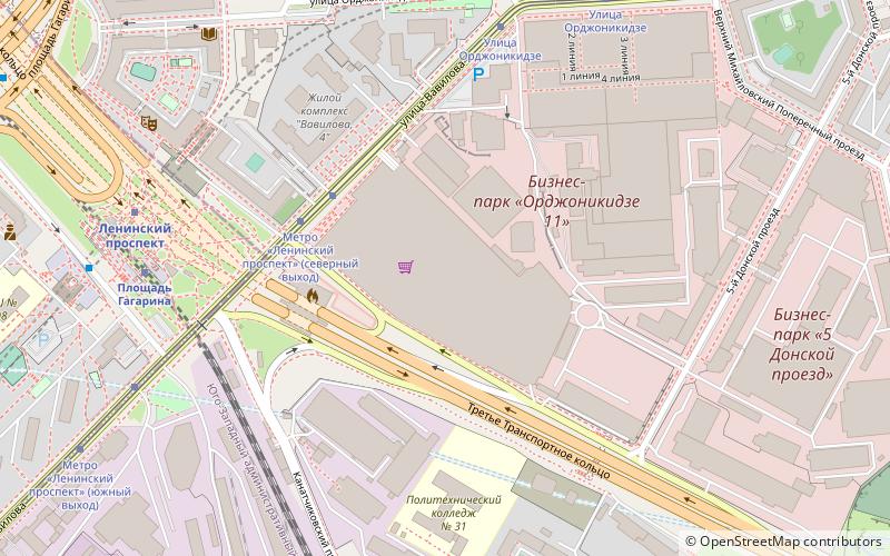 gagarinskiy shopping centre moscow location map
