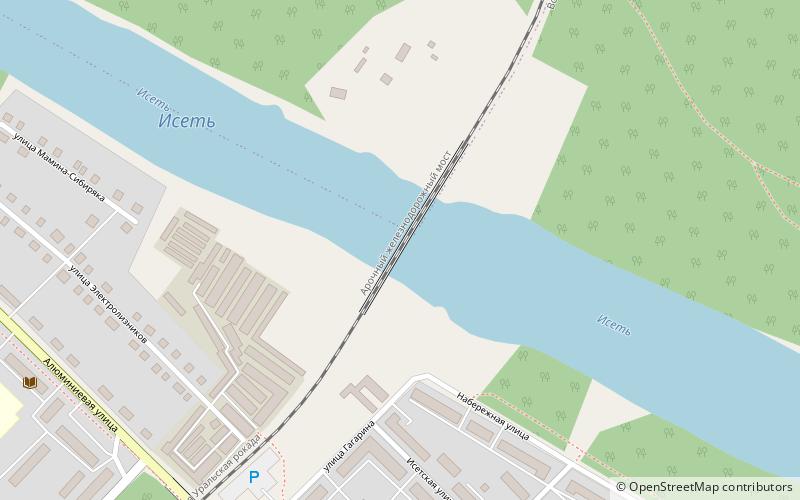 Rail Bridge over the Iset River location map