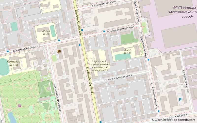 Ural State Law University location map