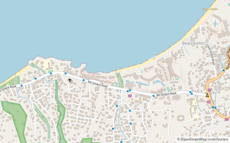beau vallon beach location map