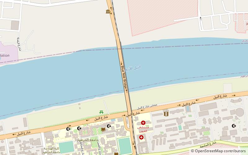 blue nile road and railway bridge khartoum location map