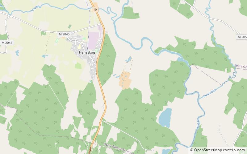 Hanaskog Castle location map