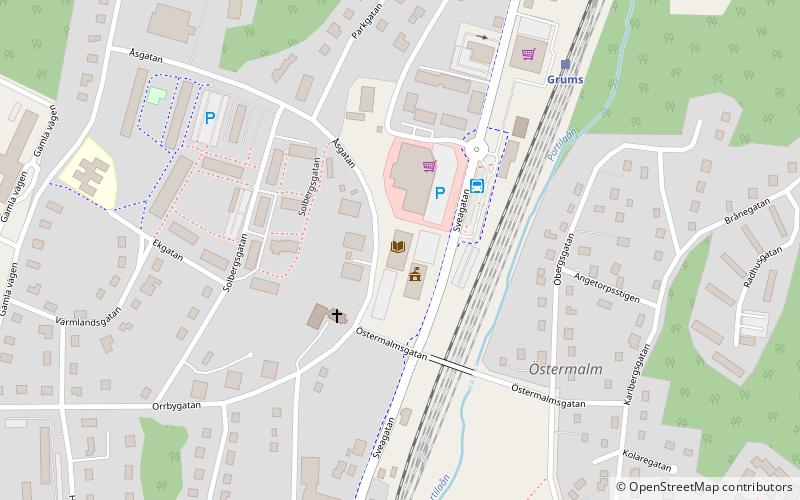 Grums bibliotek location map