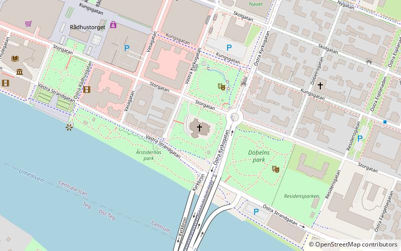 Umeå stads kyrka location map