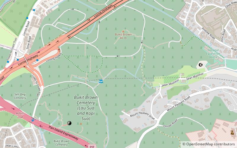 Former cemeteries in Singapore location map