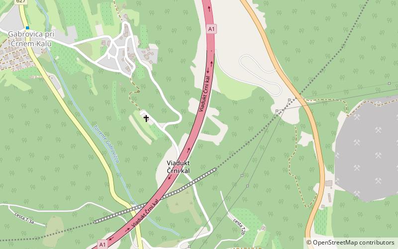 Črni Kal Viaduct location map