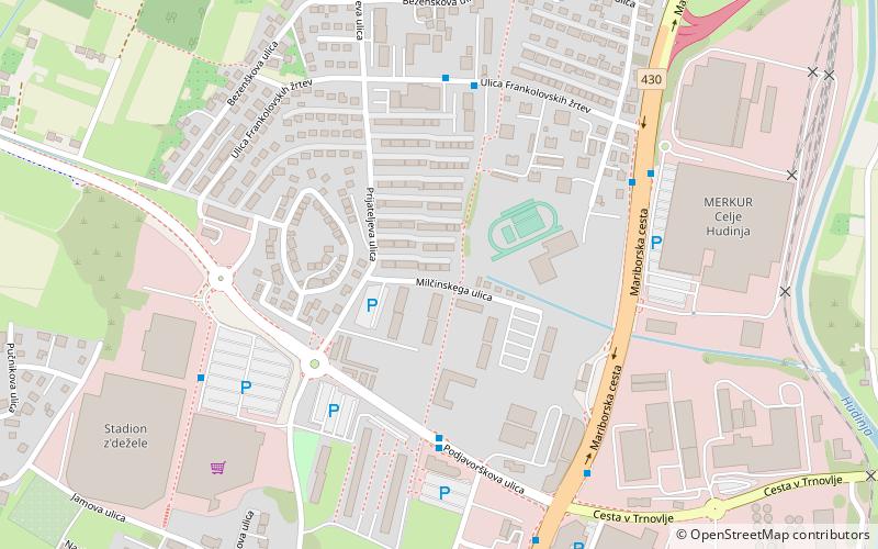 hudinja celje location map