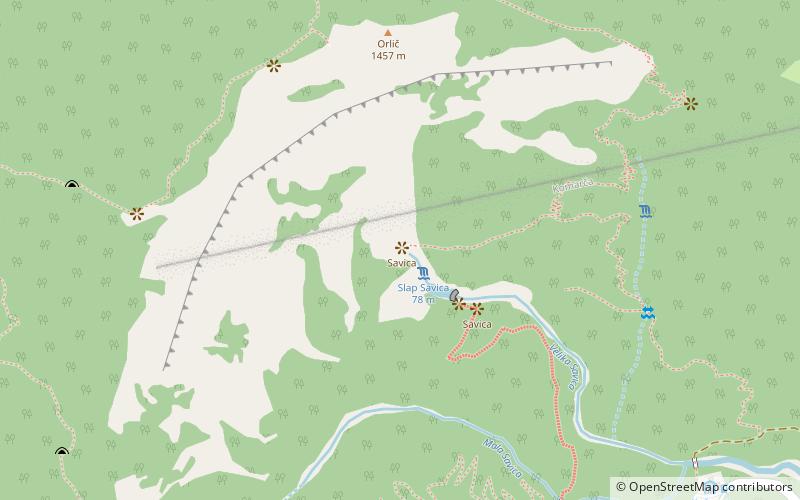 Savica Waterfall location map