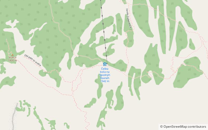 Czeskie schronisko na Spodnjich Ravnich location map