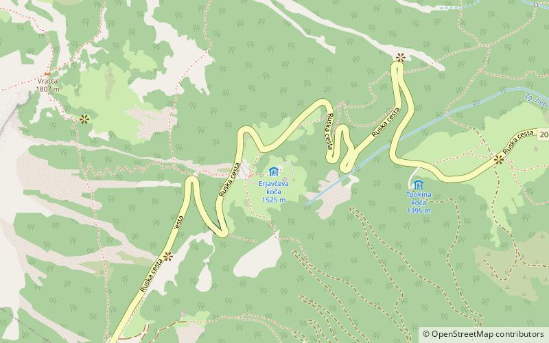 Erjavčeva koča location map
