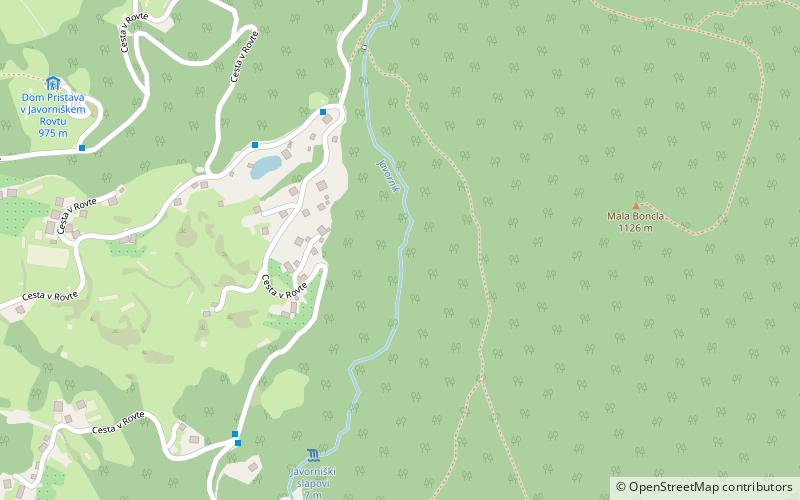 Javornik Falls location map