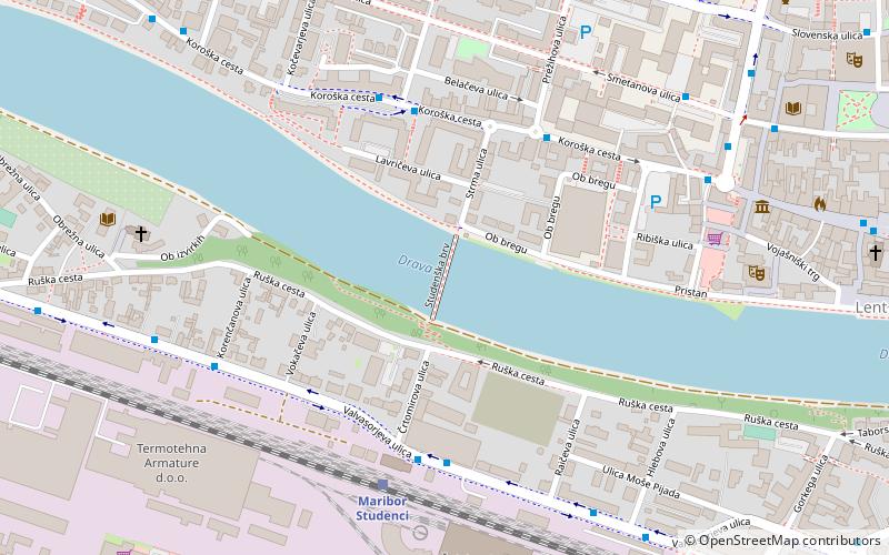 studenci footbridge maribor location map