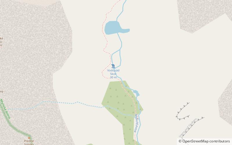 Skok waterfall location map