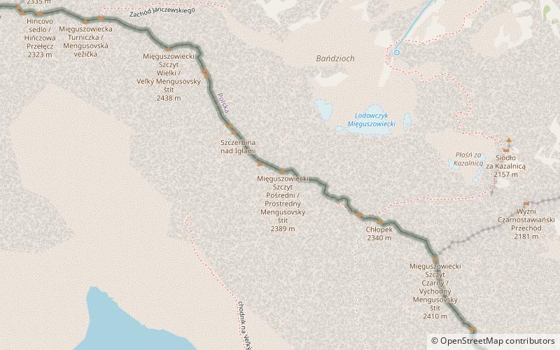 Pośredni Mięguszowiecki Szczyt / Prostredný Mengusovský štít location map