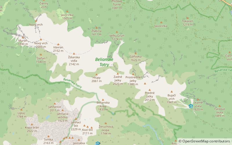 Zadné Jatky location map