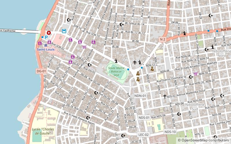 stade mawade wade saint louis location map