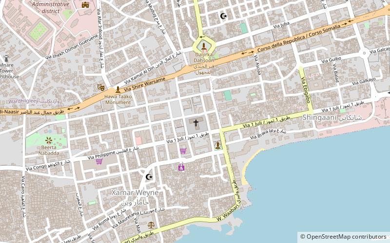 Mogadishu Cathedral location map