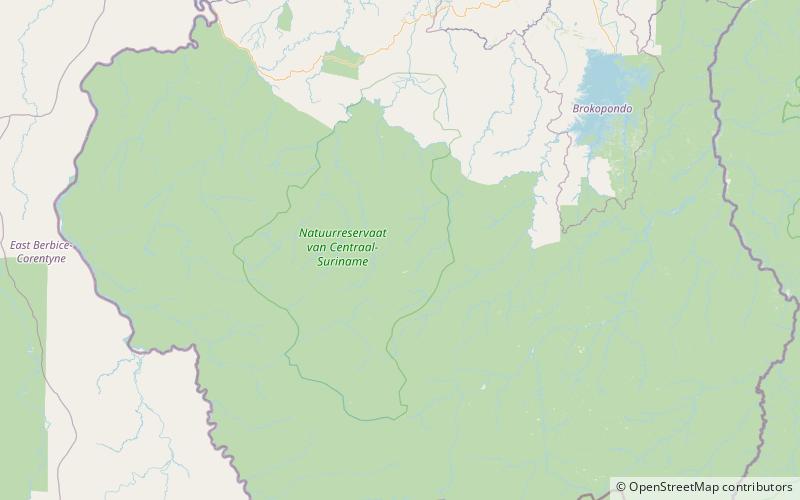 tafelberg reserva natural de surinam central location map