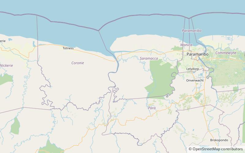 Paramaribo swamp forests location map