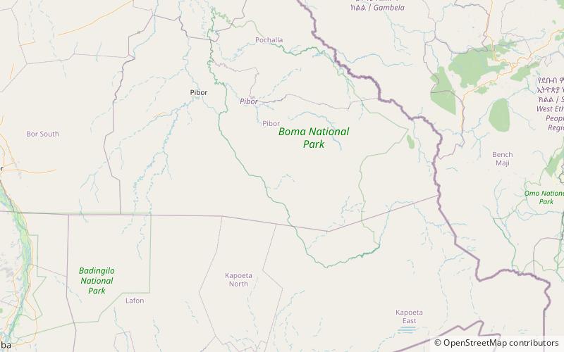 Boma National Park location map