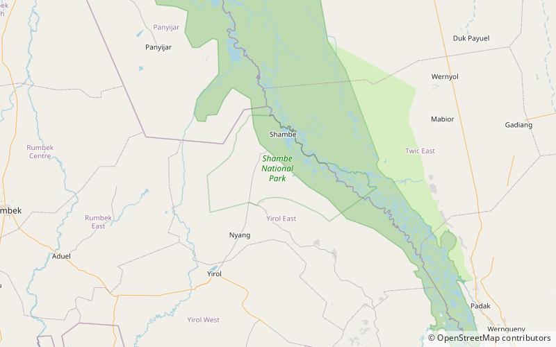 park narodowy shambe sudd location map