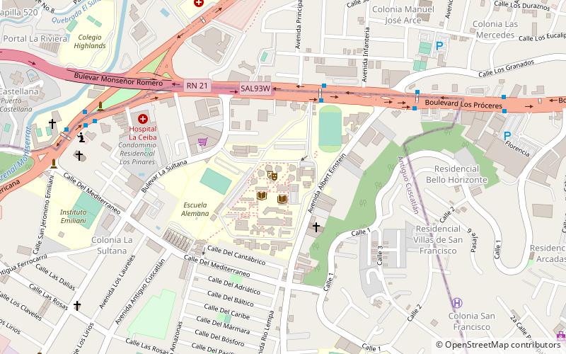 central american university san salvador location map