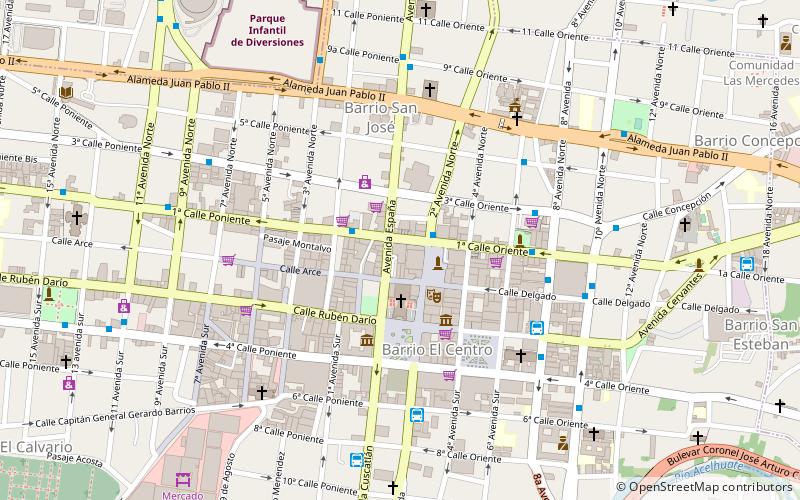 plaza espana san salvador location map