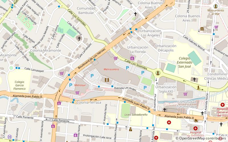 cinemark metrocentro san salvador location map
