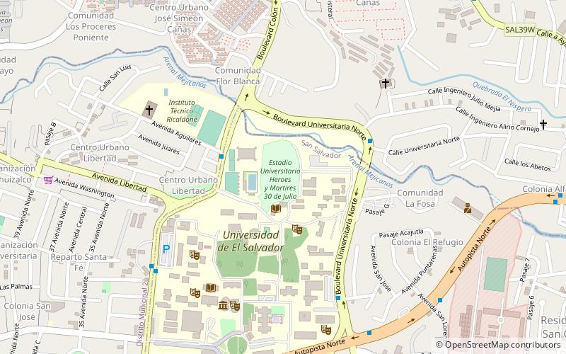 Estadio Universitario UES location map