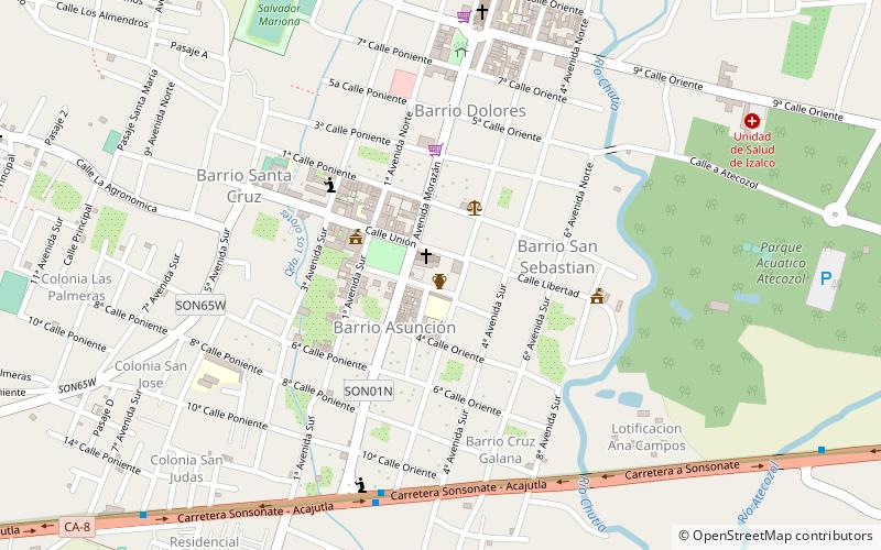 Izalco location map