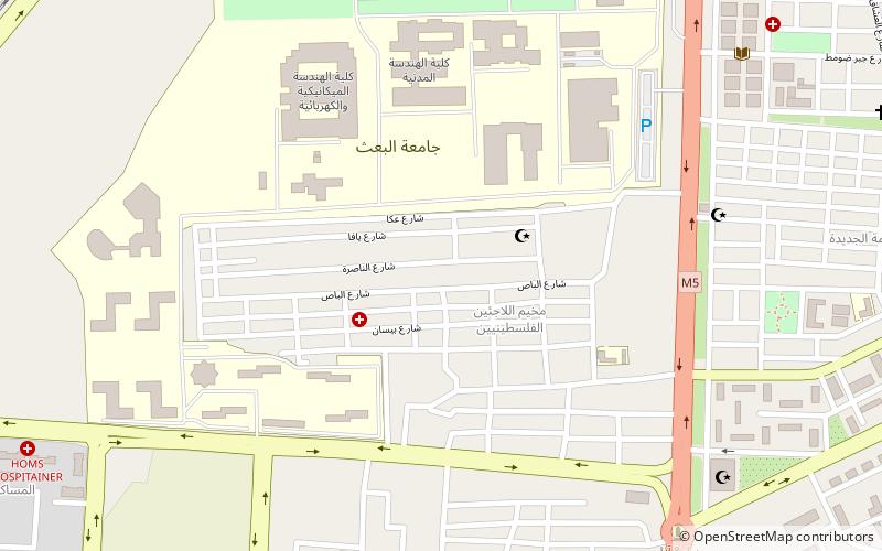 camp palestinien de homs location map