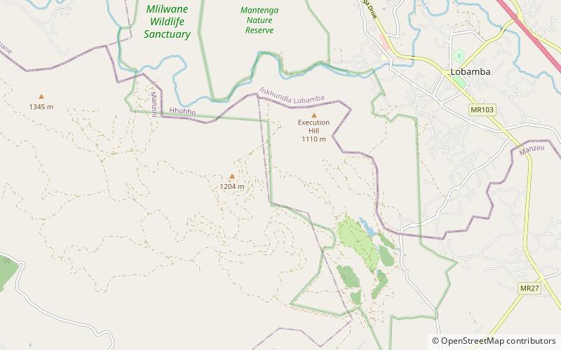 Sanktuarium Dzikiej Przyrody Mlilwane location map