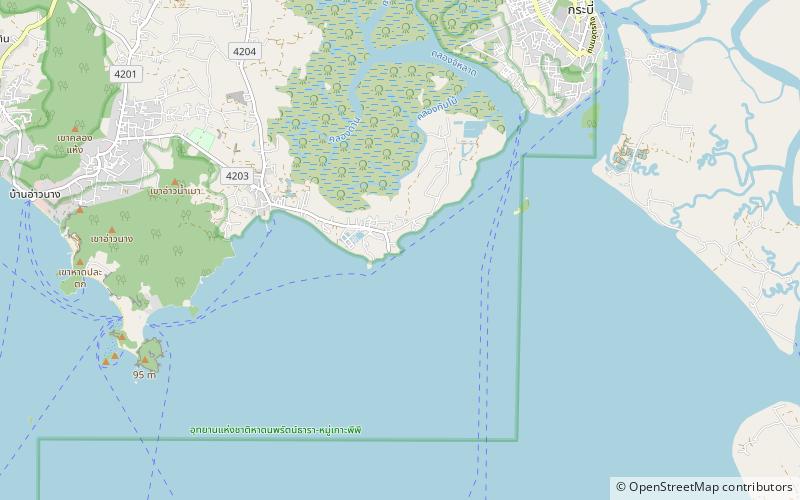 fossil shell beach krabi location map