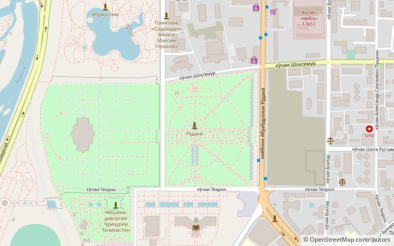 rudaki statue dusambe location map