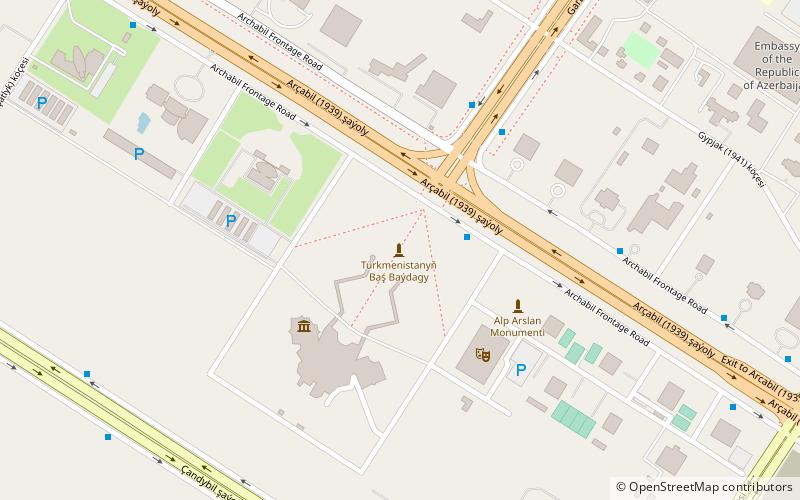 Ashgabat Flagpole location map