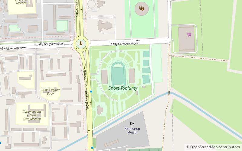 turkmenabat stadium location map