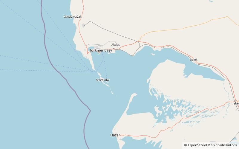 turkmenbasy gulf hazar naturreservat location map