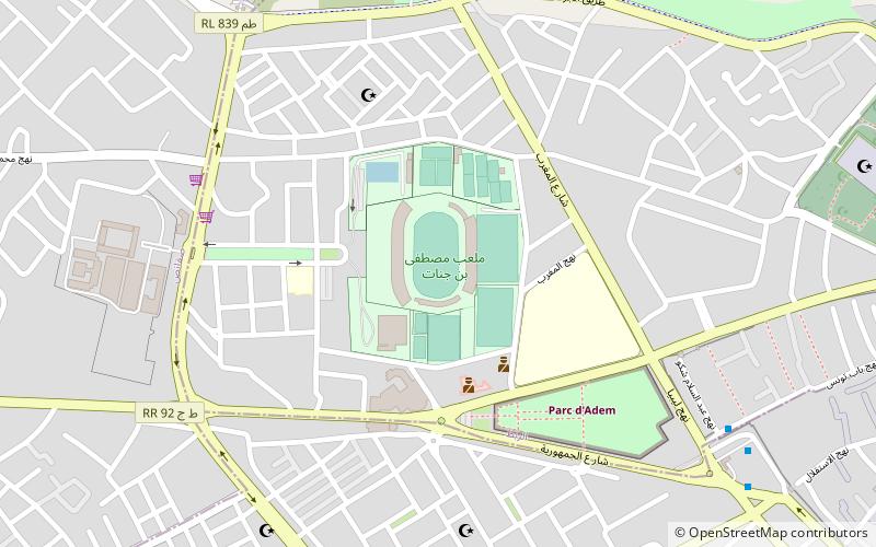 Stadion Mustapha Ben Jannet location map