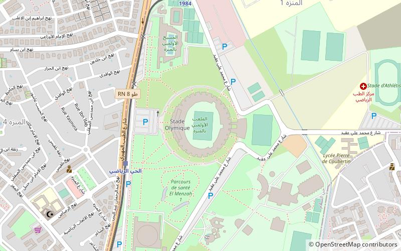 Estadio Olímpico El Menzah location map