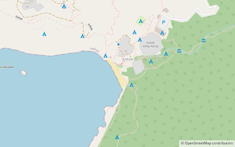 kabak beach fethiye location map