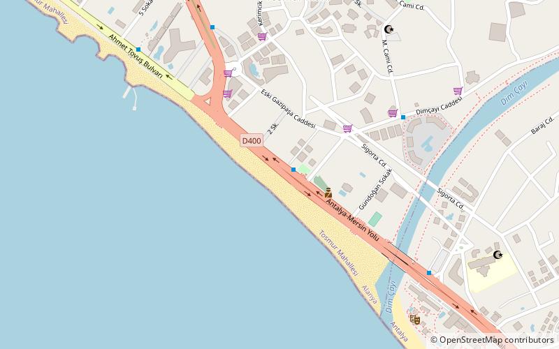 tosmur beach alanya location map