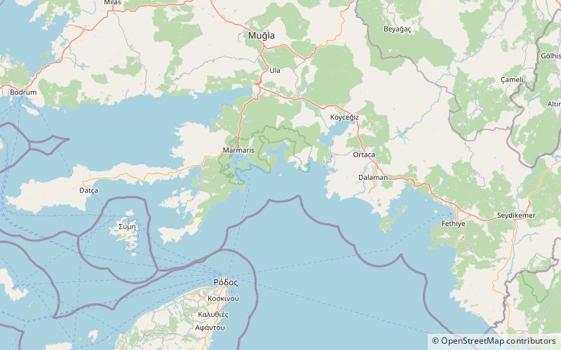 isla yilancik marmaris location map